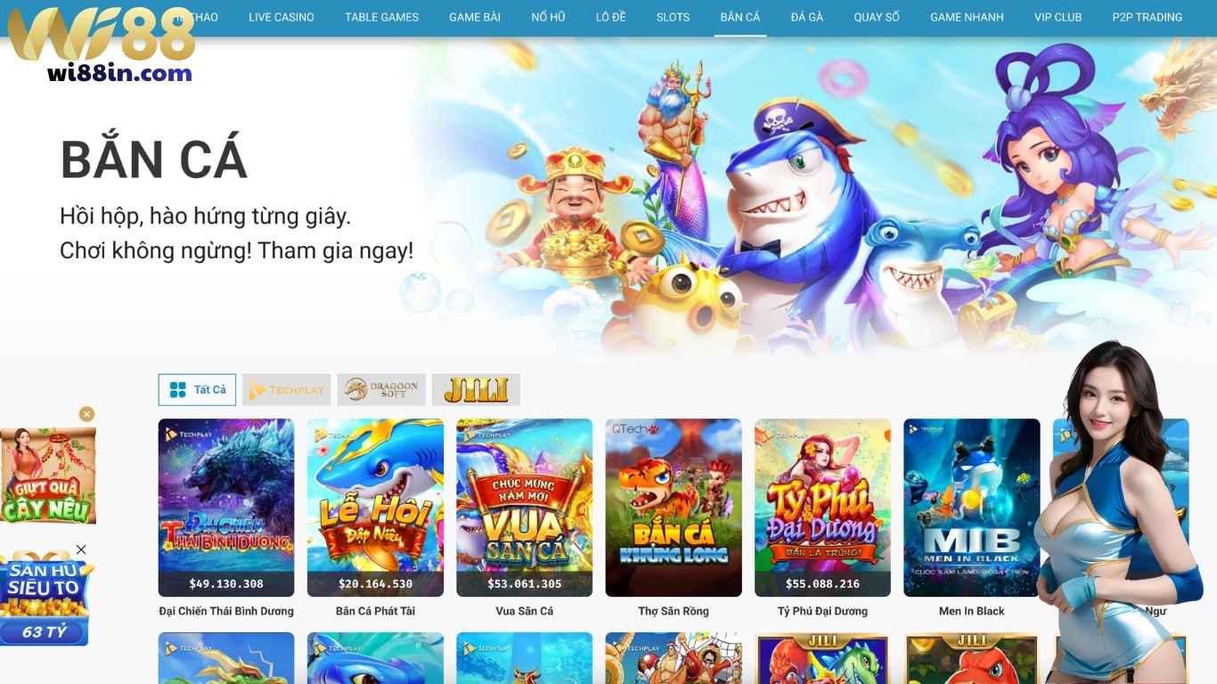 Giới thiệu sảnh game bắn cá Wi88