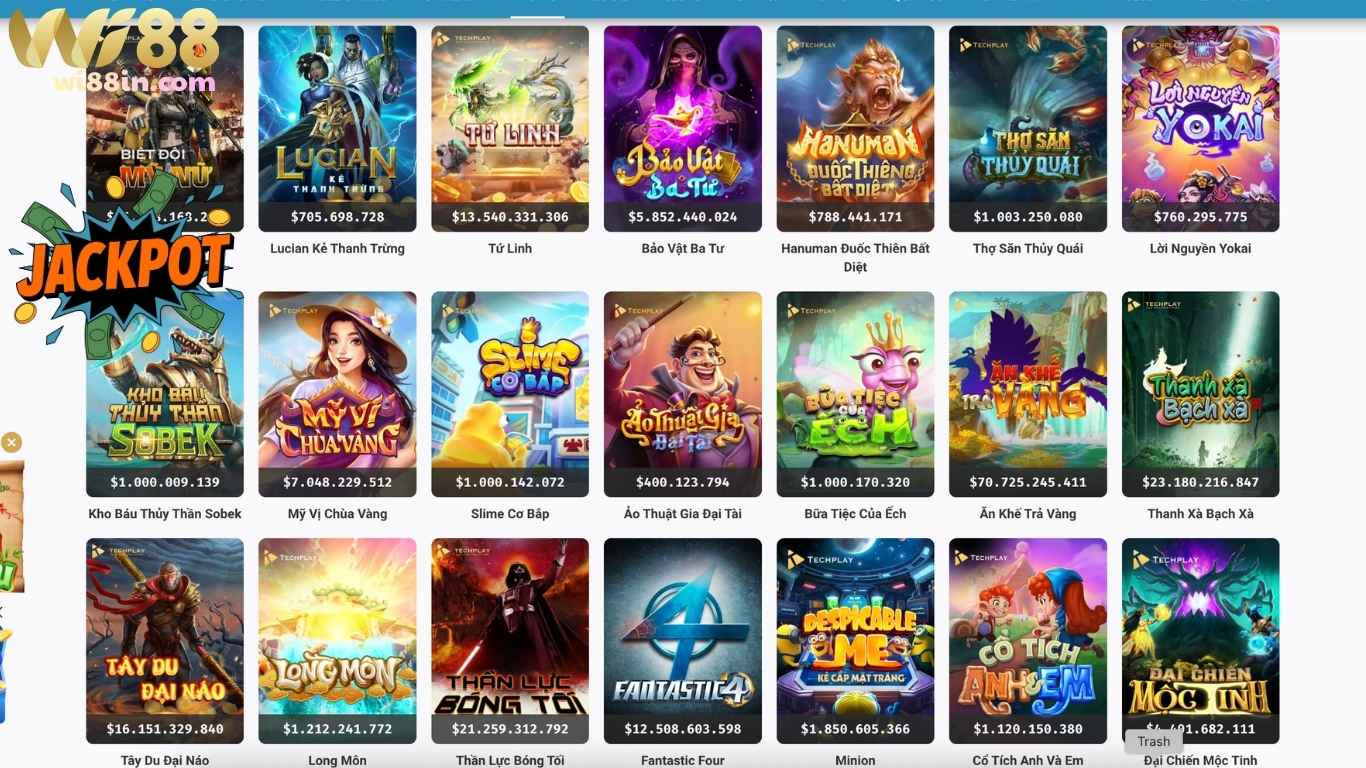 Điểm qua 4 siêu phẩm nổ hũ Wi88 nổi bật nhất