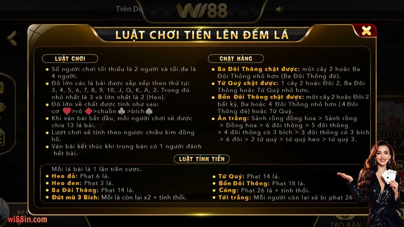 Hướng dẫn cách chơi game bài Tiến Lên Đếm Lá Wi88 Hướng dẫn cách chơi game bài Tiến Lên Đếm Lá Wi88