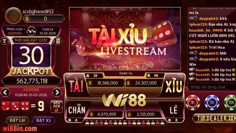 Kinh nghiệm chơi tài xỉu Livestream Wi88 hiệu quả